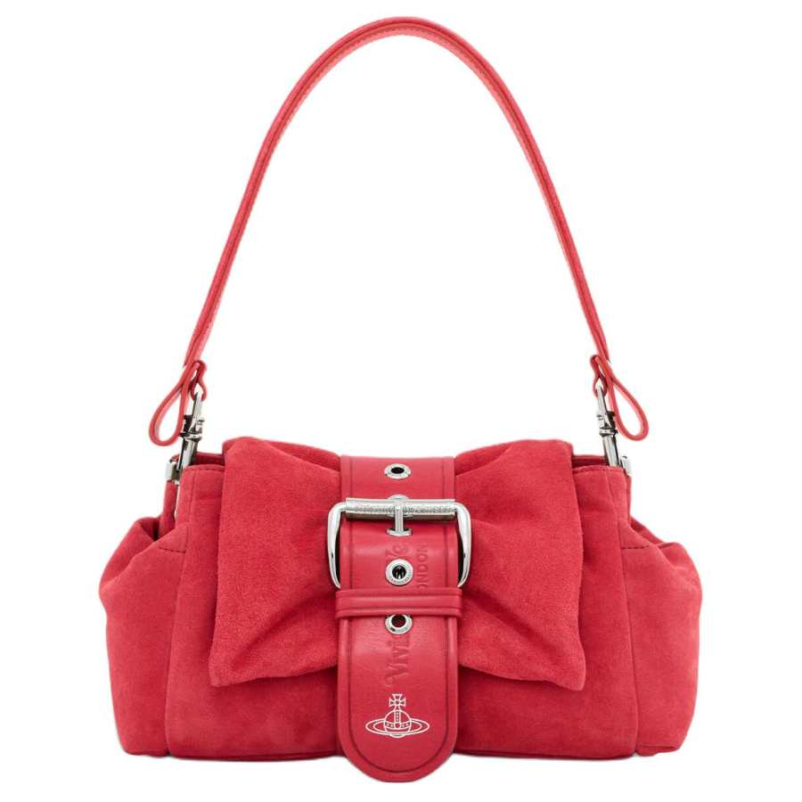 Vivienne Westwood HAZEL Calfskin Shoulder Bag Women's Coral Red