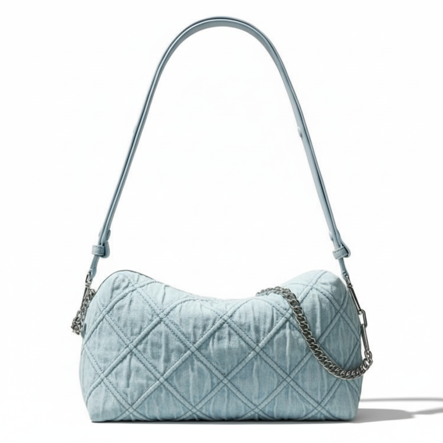 TORY BURCH Fleming Fabric Shoulder Bag, Crossbody Bag Large Women's Blue