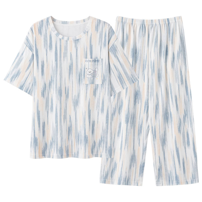 MIIOW MIIOW Pajama Set Women's Single Pack Blue Texture
