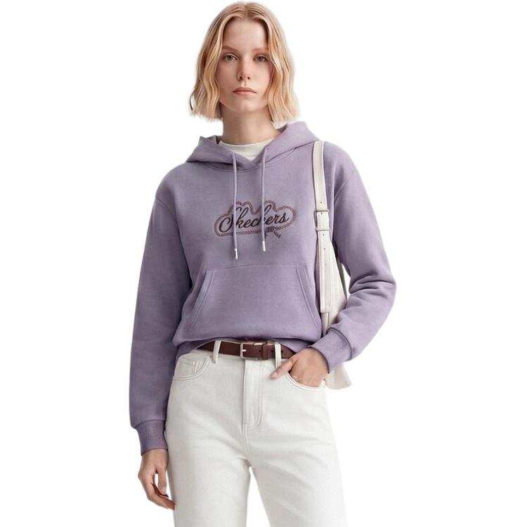 Skechers Sweatshirts Women's Taro Purple/04PW Hooded Non Detachable Moderate Regular