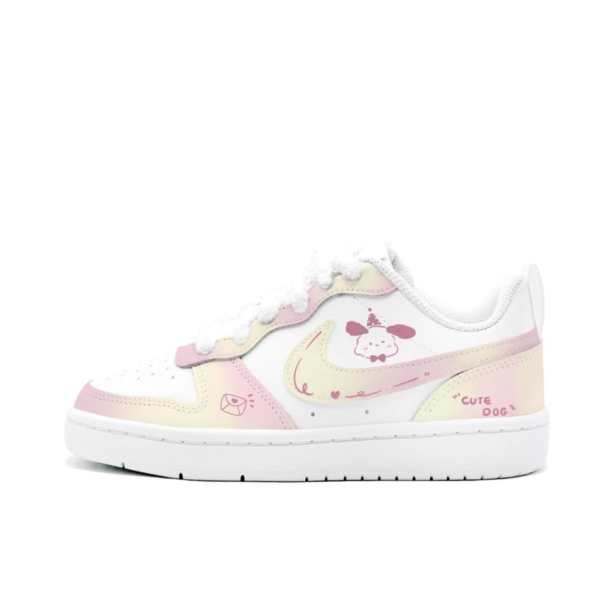 Nike Nike Court Borough 2 Party Puppy, Gabee Manufacturing Leather Cushioning Abrasion Resistant Slip Resistant Low top