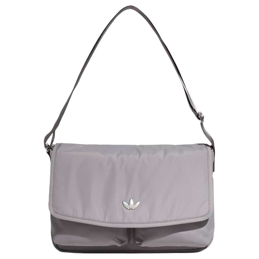 Adidas Originals Polyester Messenger Bag Crossbody Bag Unisex Metallic Gray