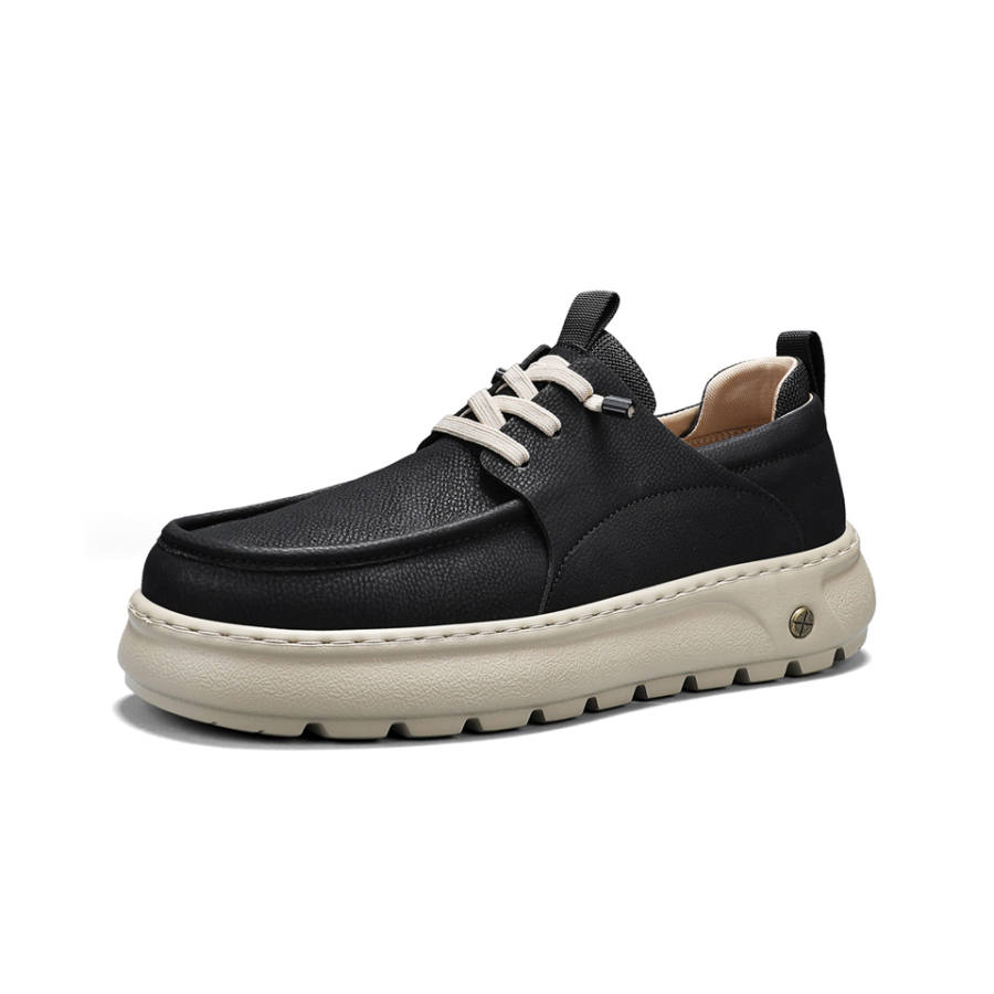 YEARCON American Streetwear Litchi Grain Platform Height Increasing Vintage Everyday Commute Versatile Texture
