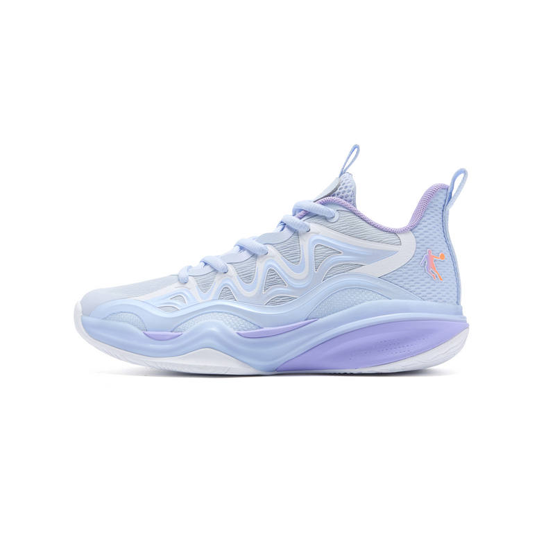 QIAODAN Low top Basketball Shoes Frost Moon Blue/Pure White Unisex