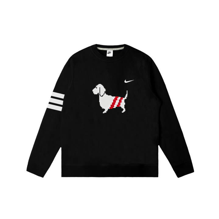Nike Nike Club Sweatshirts Men's Black Crew Neck Moderate Regular