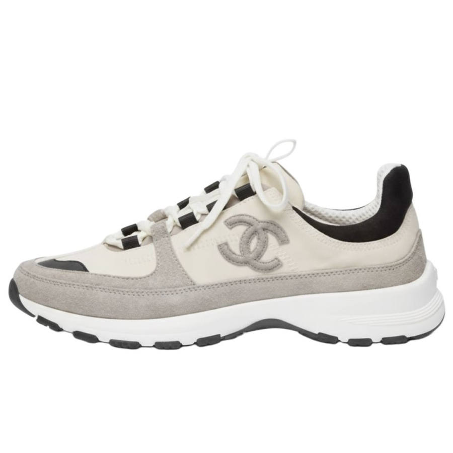 CHANEL 26S Leather Low top Casual Shoes Women's Gray