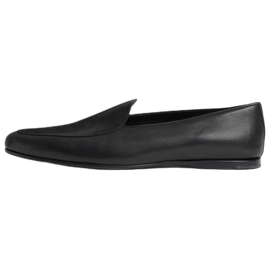 Loro Piana Anton Classic Walk Casual Leather Shoes Men's Black