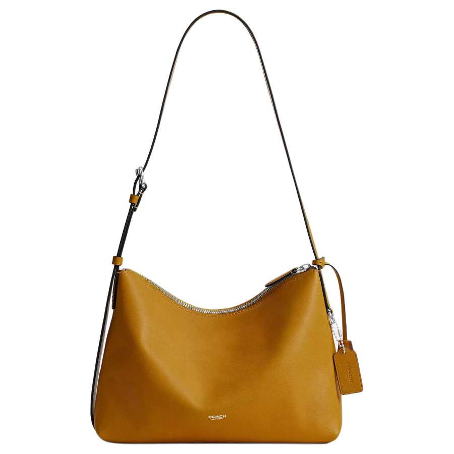 COACH Mott Messenger Bag Cow Leather Shoulder Bag Large Unisex Yellow