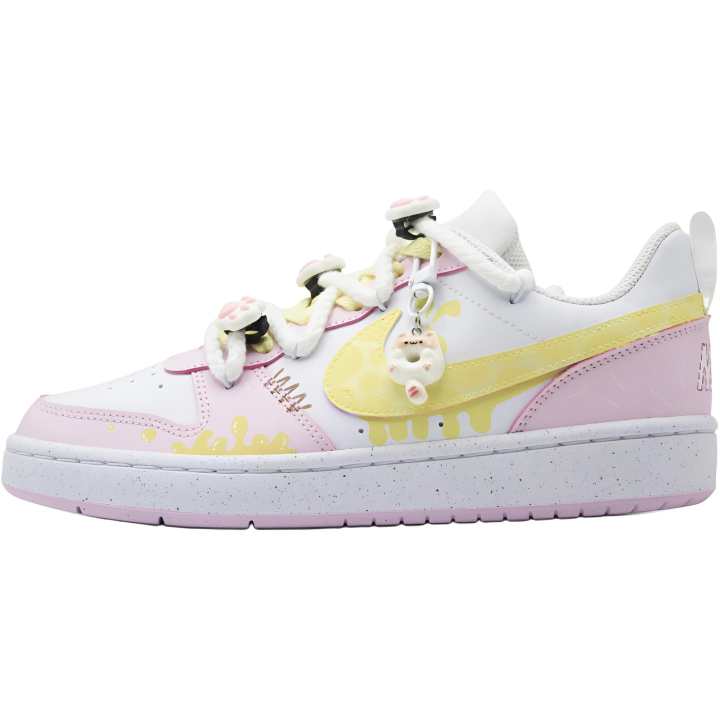 Nike Nike Court Borough Meowth Sauce Synthetic Leather Abrasion Resistant Slip Resistant Low top Kids' Skateboarding Shoes