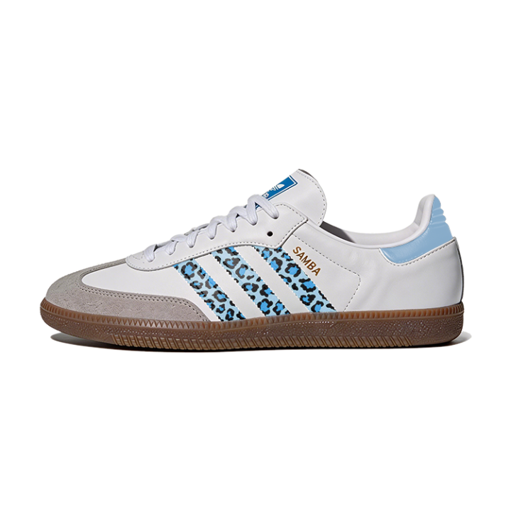Adidas Custom Adidas Samba OG Sky Leopard Print Cute Style Abrasion Resistant Slip Resistant Low top German Army Trainers