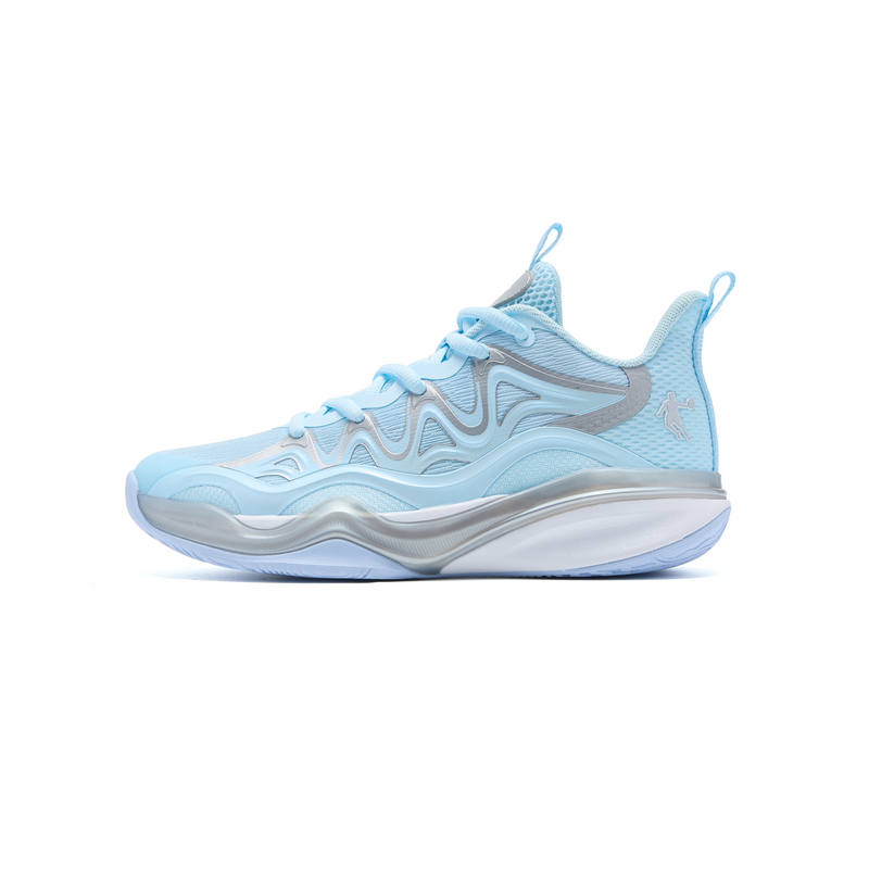 QIAODAN Low top Basketball Shoes Moozi Blue/Silver Unisex