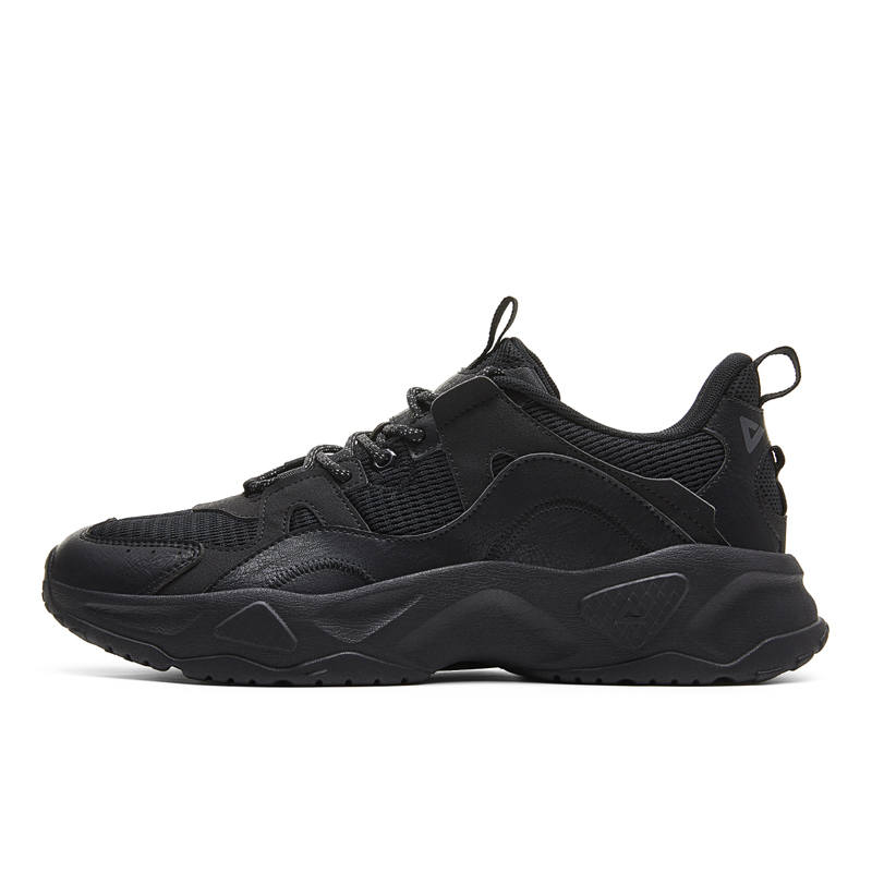 PEAK Cushioning Rebound Height Increasing Support Breathable Casual Shoes Men's All Black