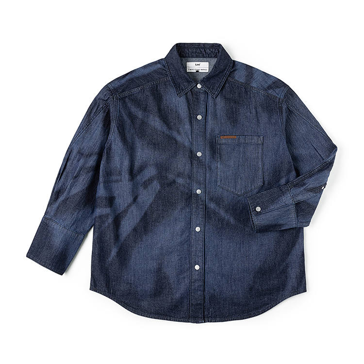 Lee X Feng Chen Wang Shirts Women's Dark Blue Lapel Moderate Denim