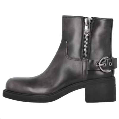PINKO Leather Ankle Boots 6cm Women's Black