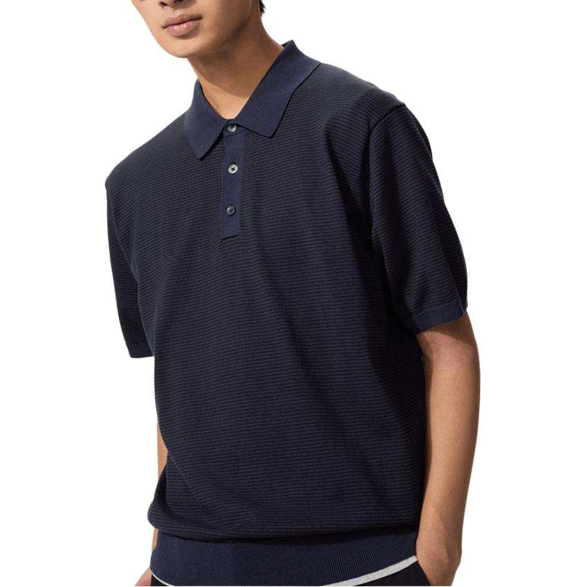 UNIQLO SS26 Polo Shirts Unisex Navy Blue Polo Collar Moderate