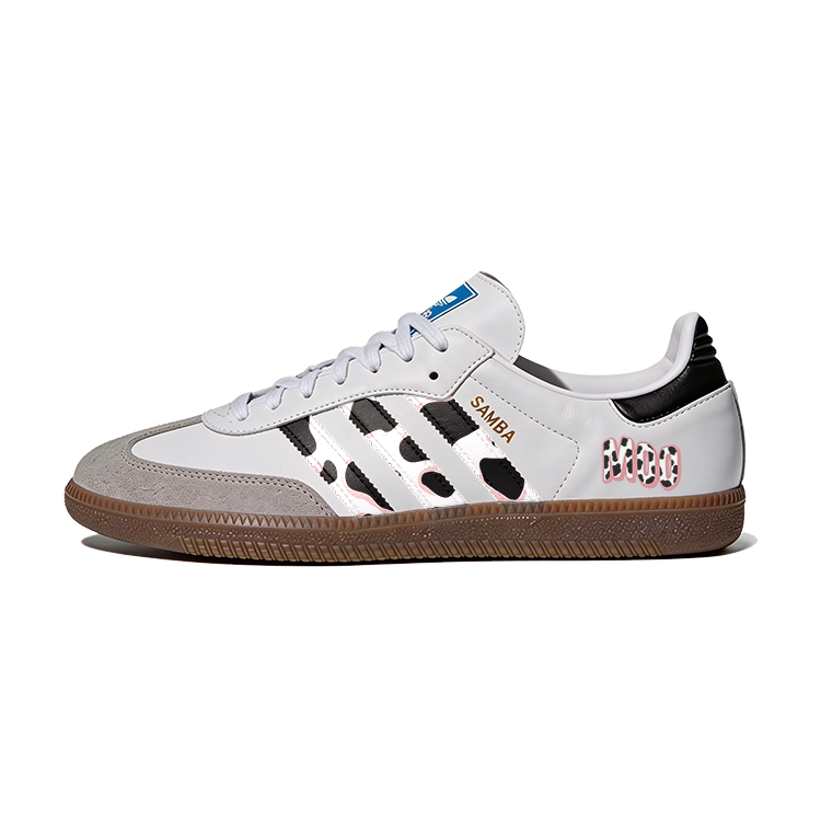 Adidas Custom Adidas Samba OG Cow Moo Cute Style Abrasion Resistant Slip Resistant Low top German Army Trainers Unisex Gray