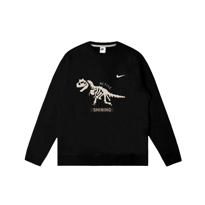 Nike Nike Club Sweatshirts Men's Black Crew Neck Moderate Regular