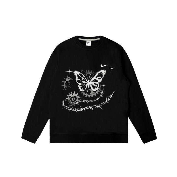 Nike Nike Club Sweatshirts Men's Black Crew Neck Moderate Regular