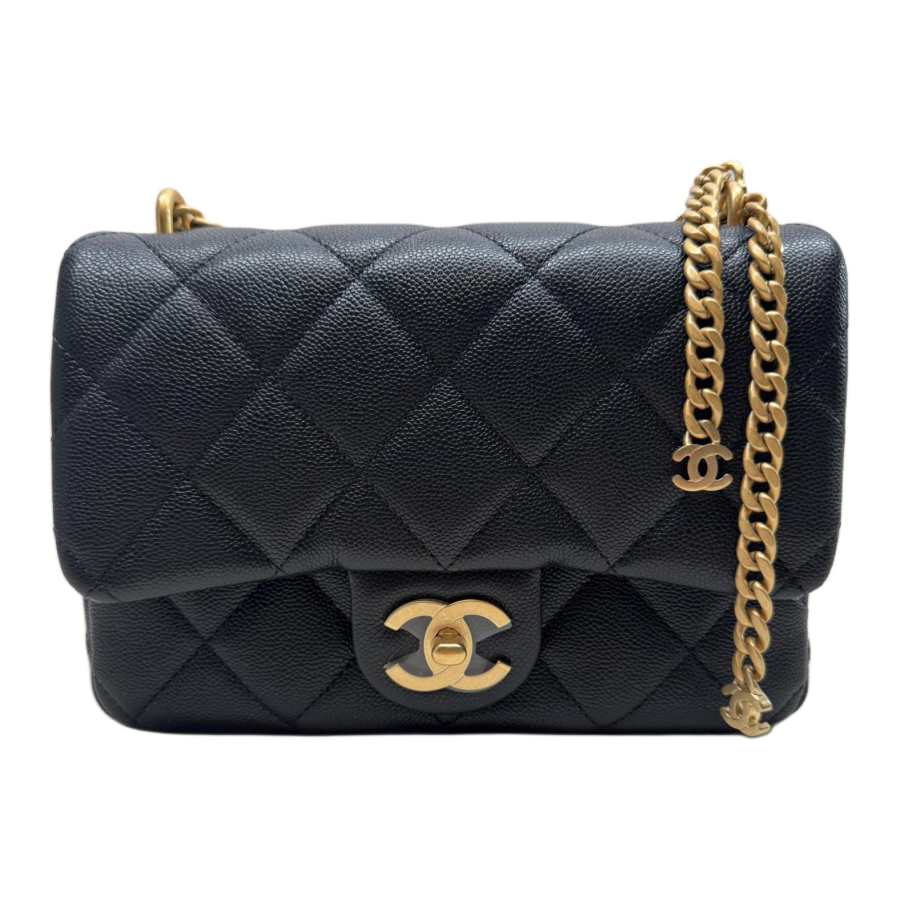 CHANEL Calfskin Shoulder Bag Small Women's Black