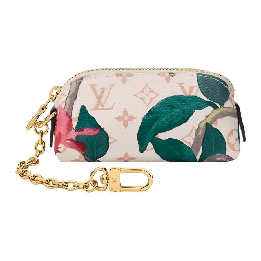 LOUIS VUITTON Coated Canvas Makeup Bag Women's White & Green