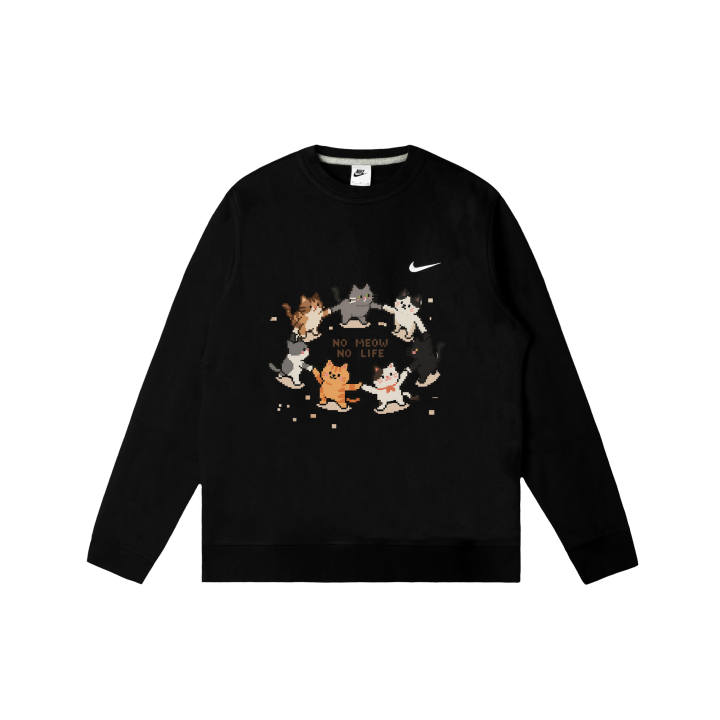 Nike Nike Club Sweatshirts Men's Black Crew Neck Moderate Regular
