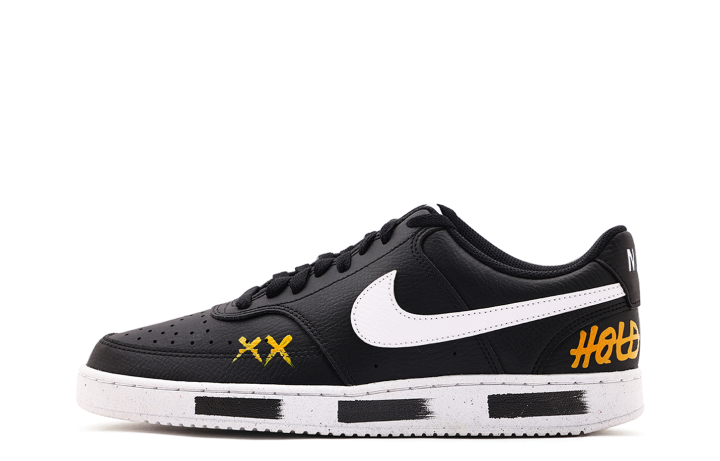 Nike Nike Court Vision 1 Coverage Abrasion Resistant Slip Resistant Low top Skateboard Shoes Unisex Black White