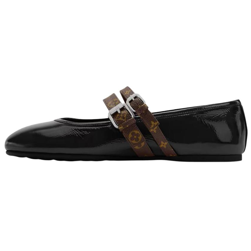 LOUIS VUITTON Bella Flat Mary Jane Shoes Women's Black