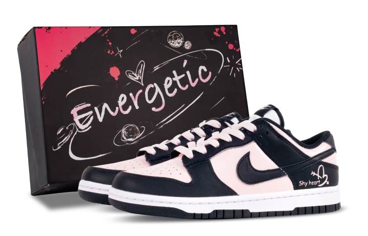 Nike Nike Dunk Cherry Blossom Peach Lightweight Cushioning Slip Resistant Low top Skateboard Shoes Black Pink Unisex