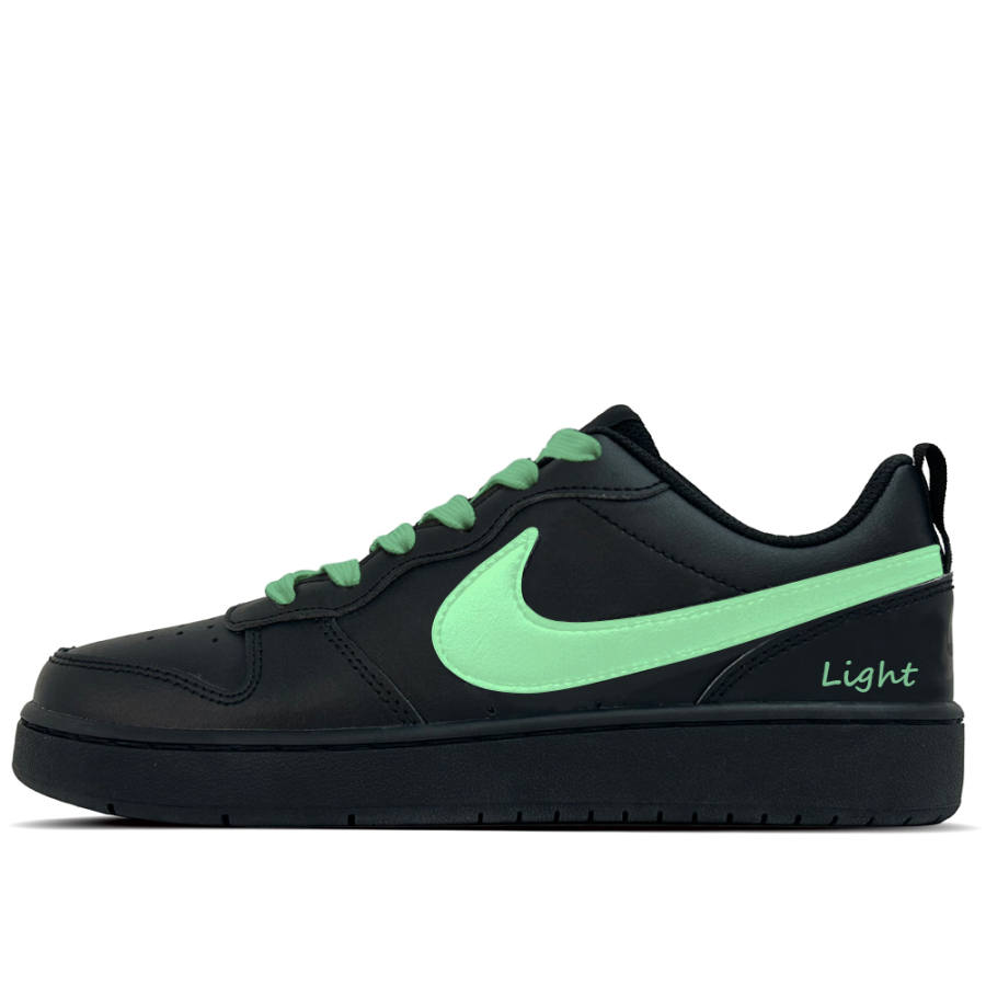 Nike Nike Court Borough Cyan Shadow Iridescent Leather Low top Kids' Skateboarding Shoes Black Teenagers