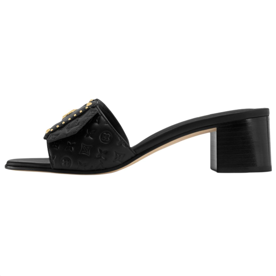 LOUIS VUITTON Slide Slippers Women's Black