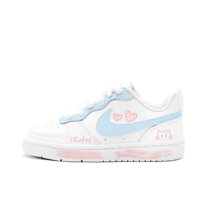 Nike Nike Court Borough 2 Pink Blue Soft Heart, Kung Fu Rabbit Warm Autumn Melon Rhythm Leather