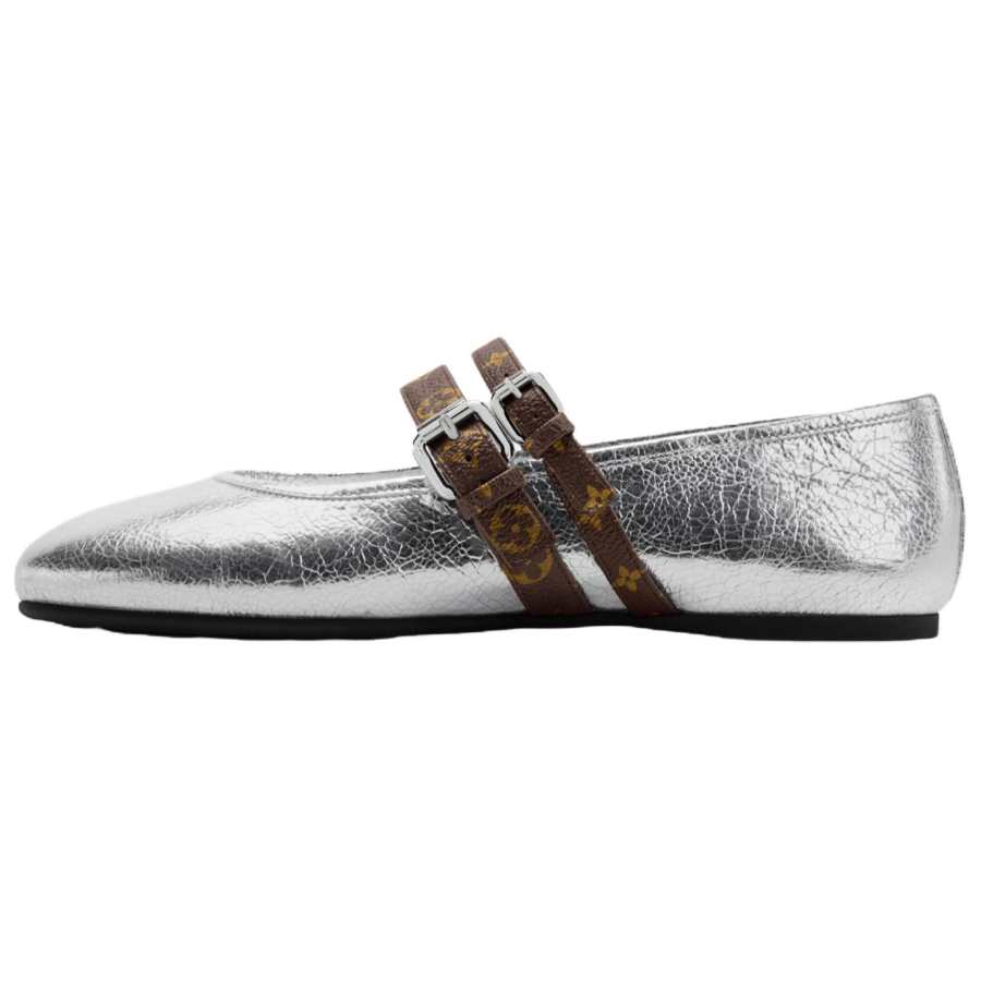 LOUIS VUITTON Bella MARY JANE Flat Mary Jane Shoes Women's Silver