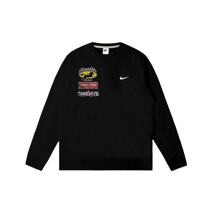 Nike Nike Club Sweatshirts Men's Black Crew Neck Moderate Regular