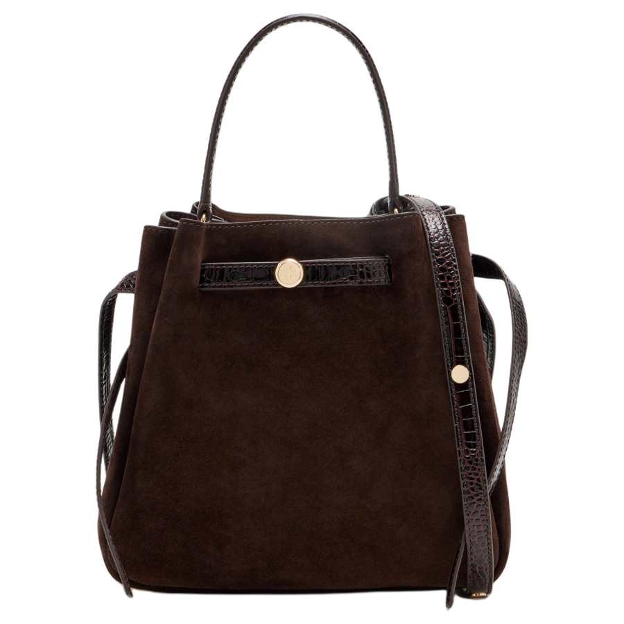 TORY BURCH Romy Cow Split Leather With Suede One Shoulder Handbag Regular Women's Dark Cocoa