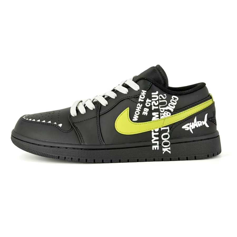 Jordan Jordan Air Jordan 1 Shark Tooth Tide, Black Tooth Shark, Black Shark Fish, Black Warrior, The Wizard Of Oz Low top