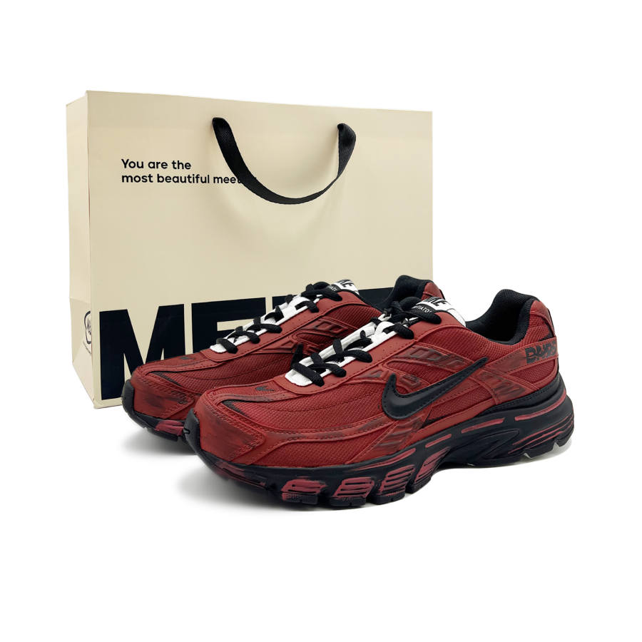 Nike Nike Initiator Cushioning Slip Resistant Abrasion Resistant Casual Running Shoes Unisex Black Red