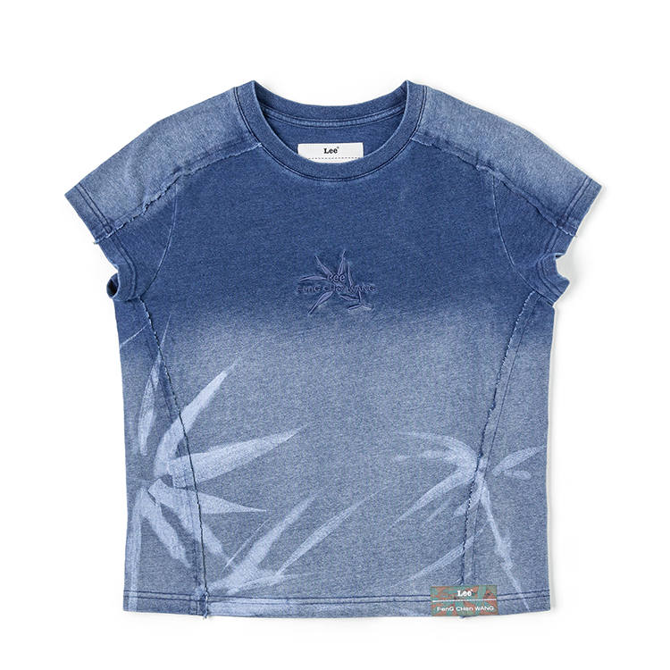 Lee X Feng Chen Wang T Shirts Women's Indigo Crew Neck Moderate Straight Fit