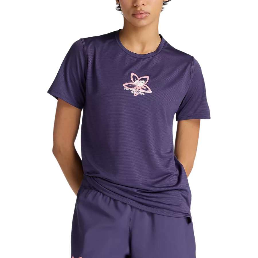 New Balance New Balance T Shirts Women's Violet Boysenberry Crew Neck Moderate