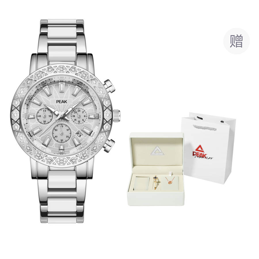 PEAK Quartz Movement Stainless Steel Watchband Watch Women's Watch Multicolor Watch Dial