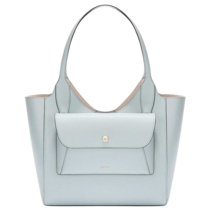 Furla Textured Leather Handbag Small Women's Blue