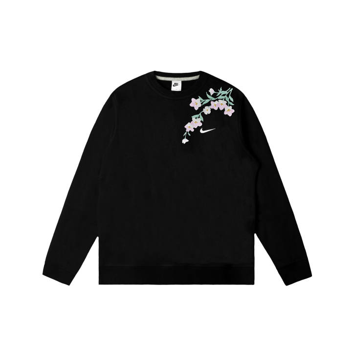 Nike Nike Club Sweatshirts Men's Black Crew Neck Moderate Regular