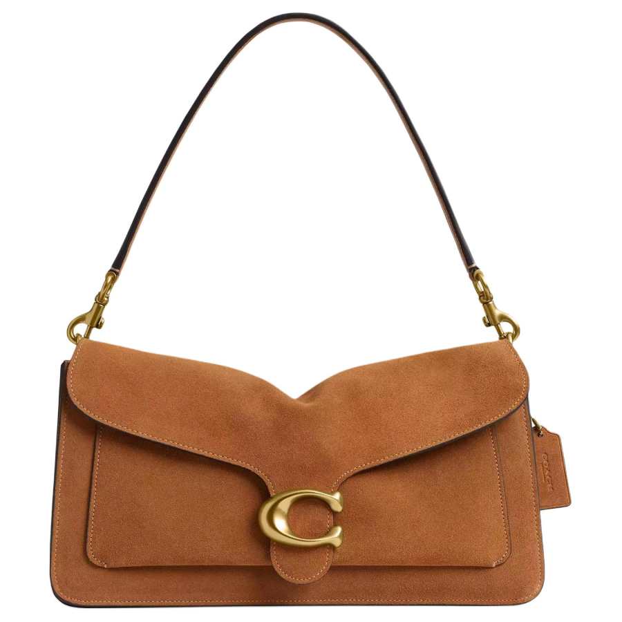 COACH COACH Tabby Cow Split Leather Shoulder Bag Large Women's Caramel