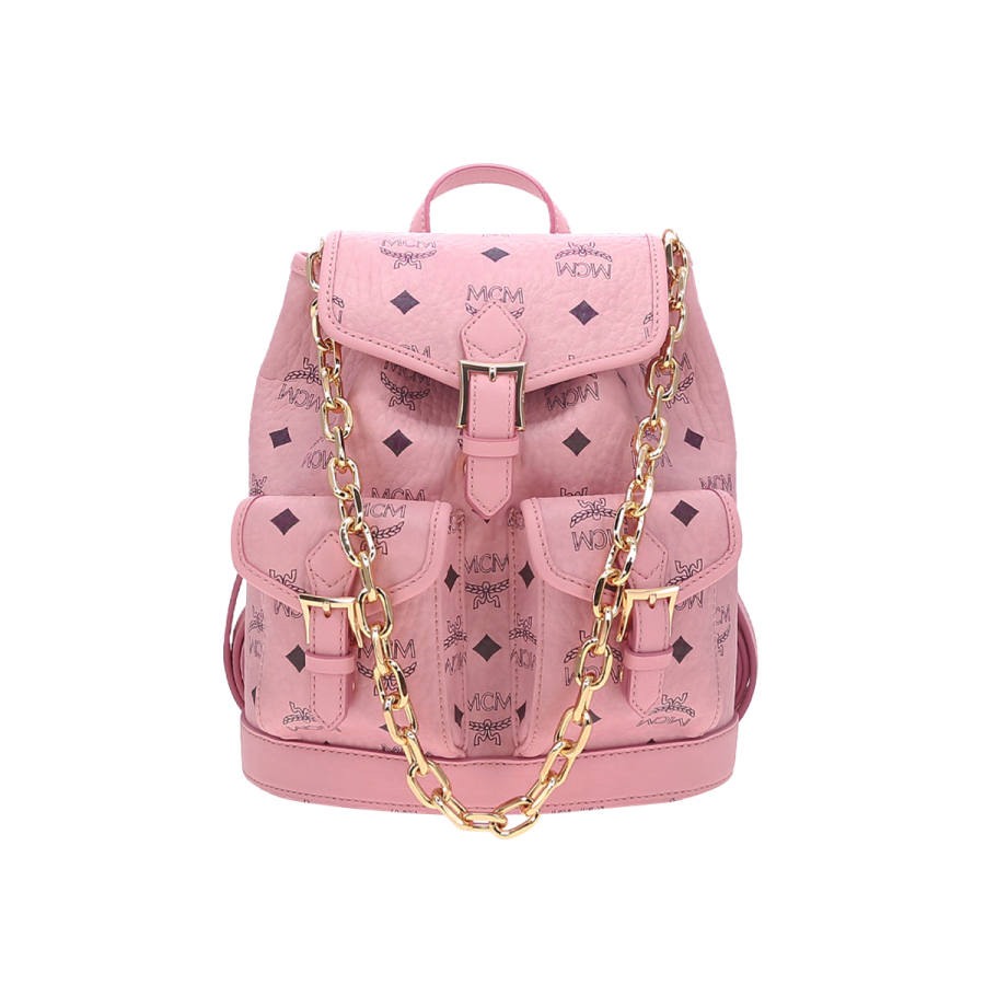 MCM MCM Aren Artificial Leather Backpack Women's Pink