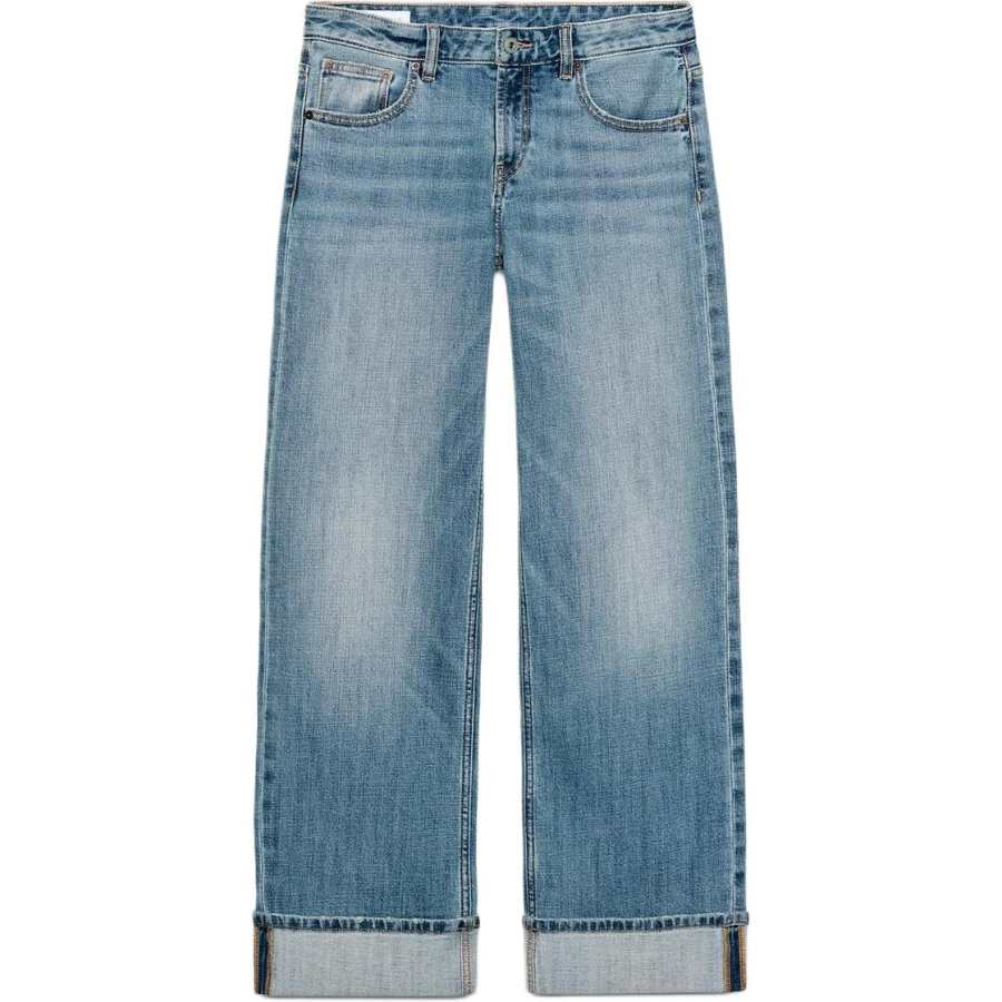 ZARA Trf Jeans Women's Blue Moderate Straight Fit Pants