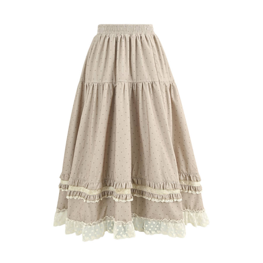 SNBL Casual Long Skirts Women's Dusty Pink Moderate Mid Length A Line Skirt