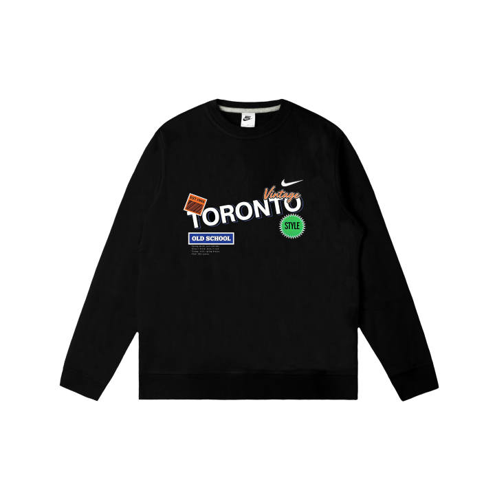 Nike Nike Club Sweatshirts Men's Black Crew Neck Moderate Regular