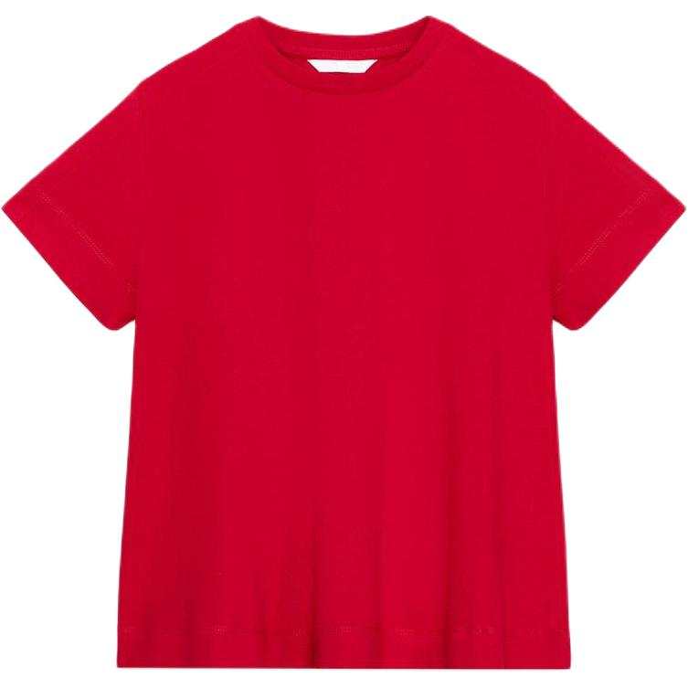 ZARA T Shirts Women's Red Crew Neck Straight Fit