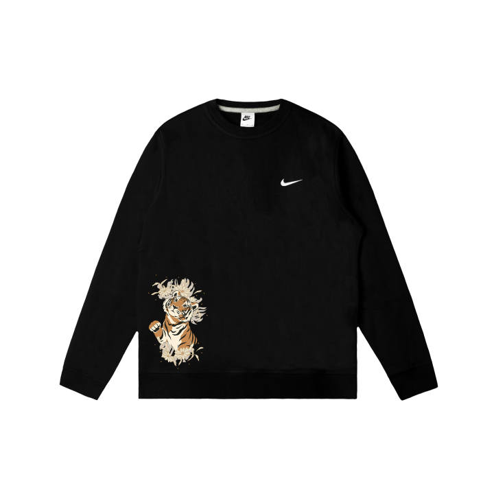 Nike Nike Club Sweatshirts Men's Black Crew Neck Moderate Regular