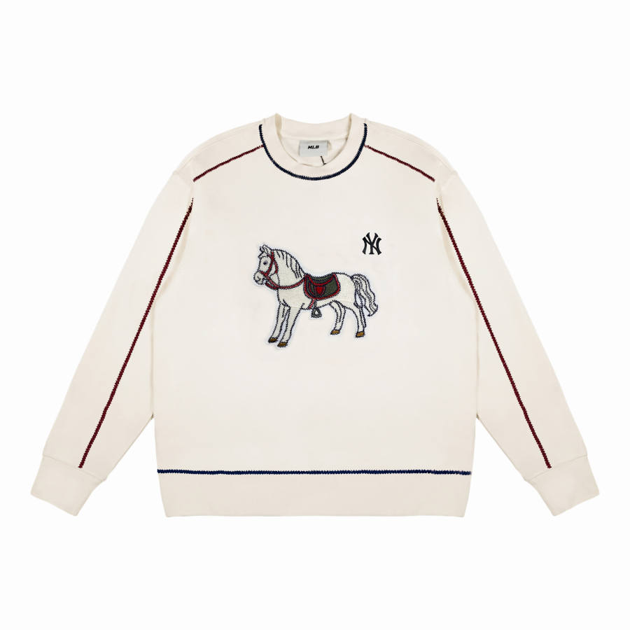 MLB MLB Sweatshirts Unisex Cream Crew Neck Moderate Regular