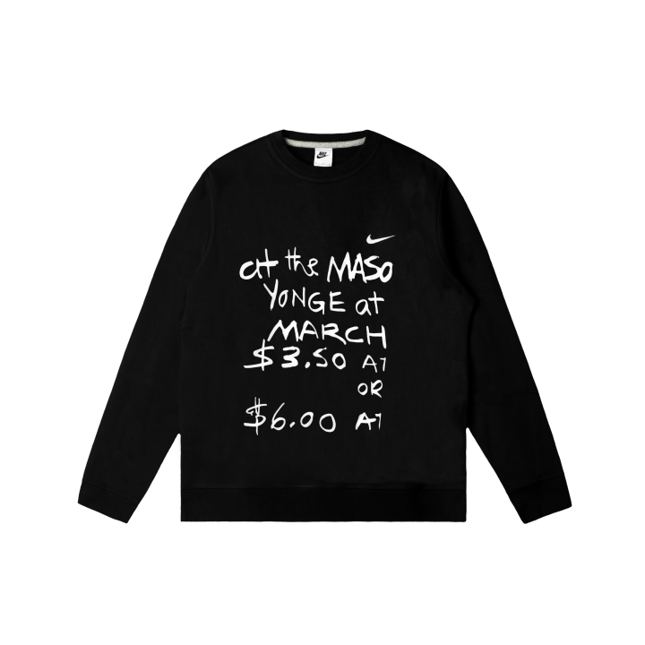 Nike Nike Club Sweatshirts Men's Black Crew Neck Moderate Regular